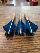 Vintage Wooden Blue Feathered Dart Set of 3