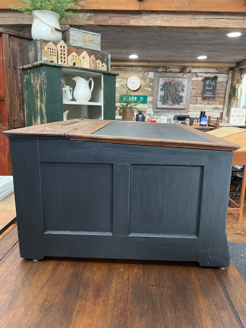 Antique Oak Counter Top Six Drawer Spool Cabinet Slant Top Desk