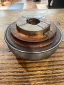 Vintage Wooden Industrial  Mold and Pewter Bowl by Gordon Davis