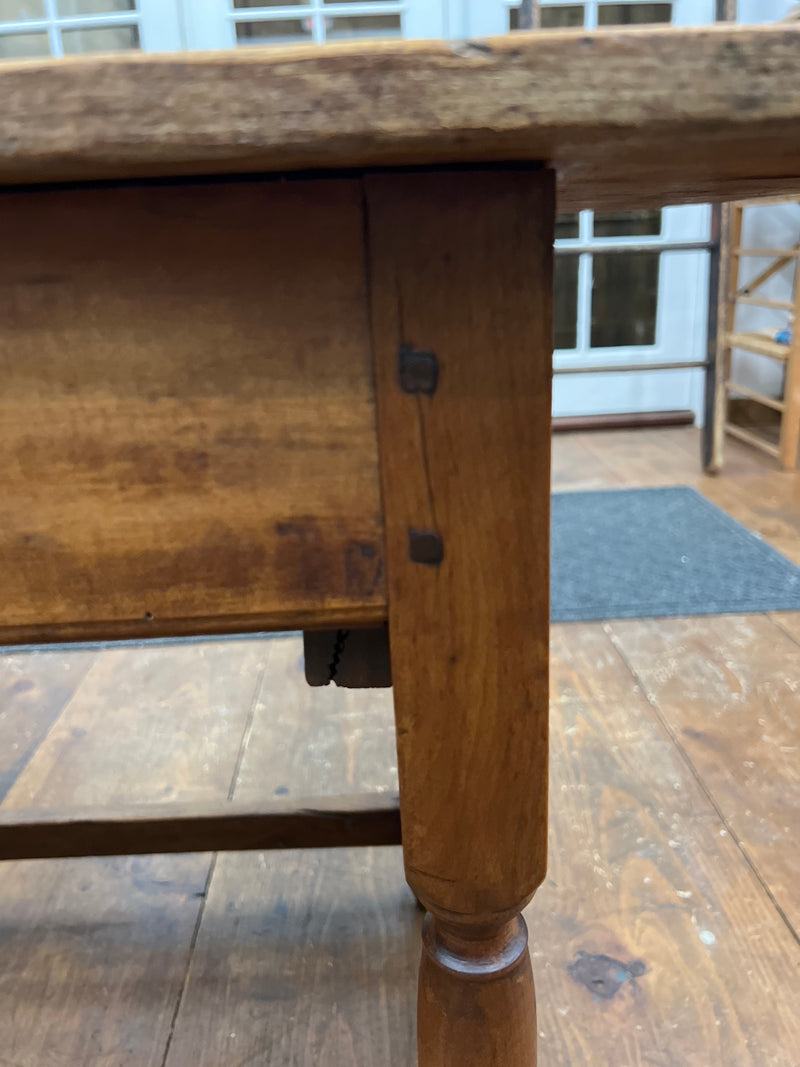 Antique Primitive Pine and Maple Tavern Table