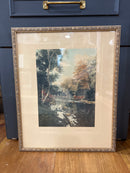 Wallace Nutting Framed Colorized Print Photograph Signed “A Trout Brook”