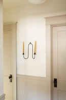Twin Iron Wall Sconce | Double Taper Candle Holder