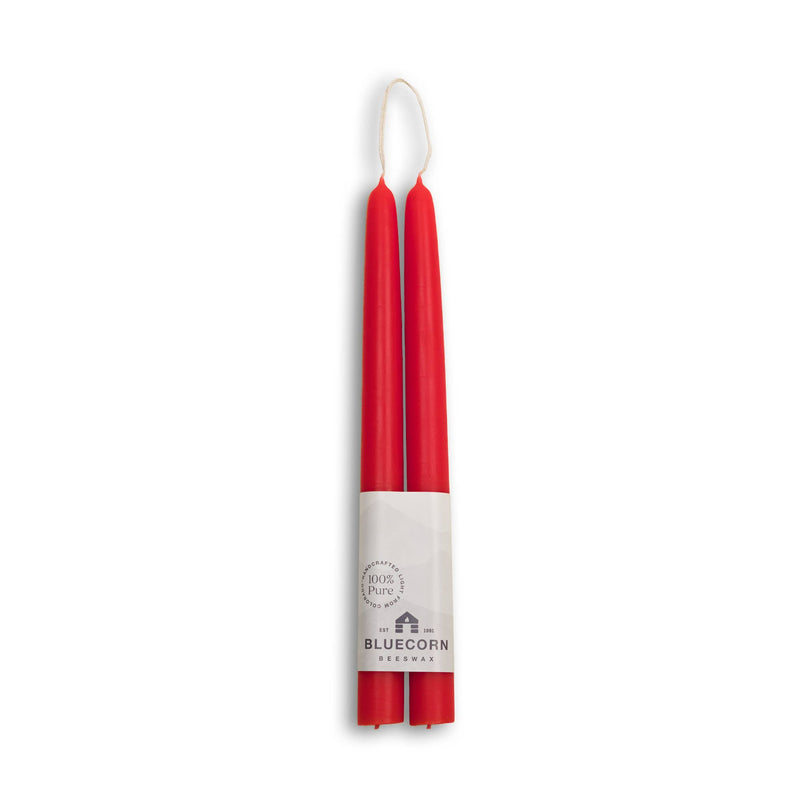 Beeswax Taper Candles - Red / 10"