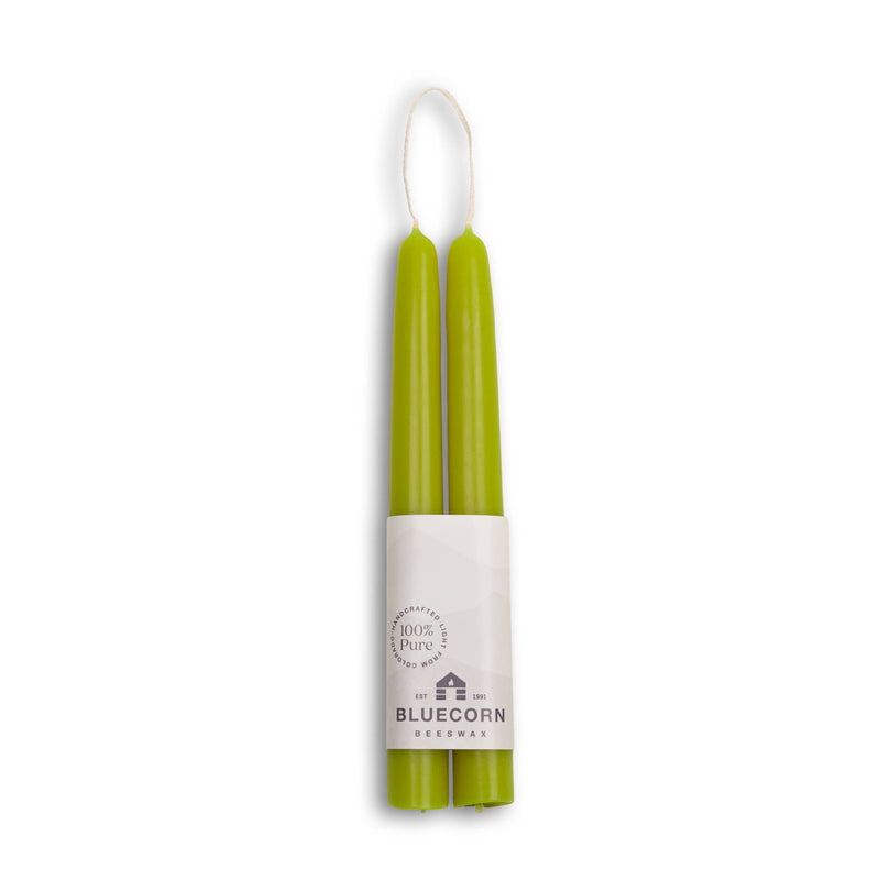 Beeswax Taper Candles – Eco-Friendly, Dripless & Handmade: Pistachio / 8"