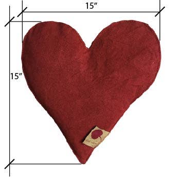 Heart-Shaped Hot or Cold Therapy Pillow -Red Denim