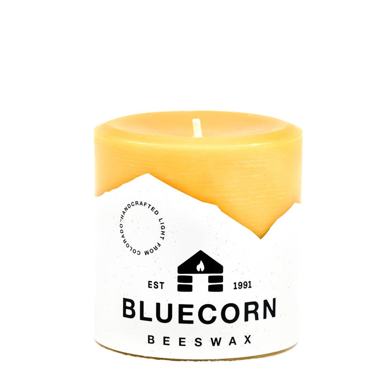 100% Pure Natural Beeswax Pillar Candles: Raw / 3" x 4"