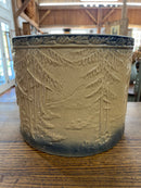 Antique Stoneware Cobalt Blue + Tan Glaze Bread Crock