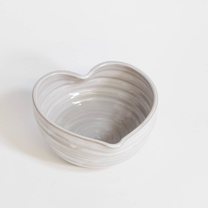 Gravesco Pottery Handmade Heart Bowls | Large / White