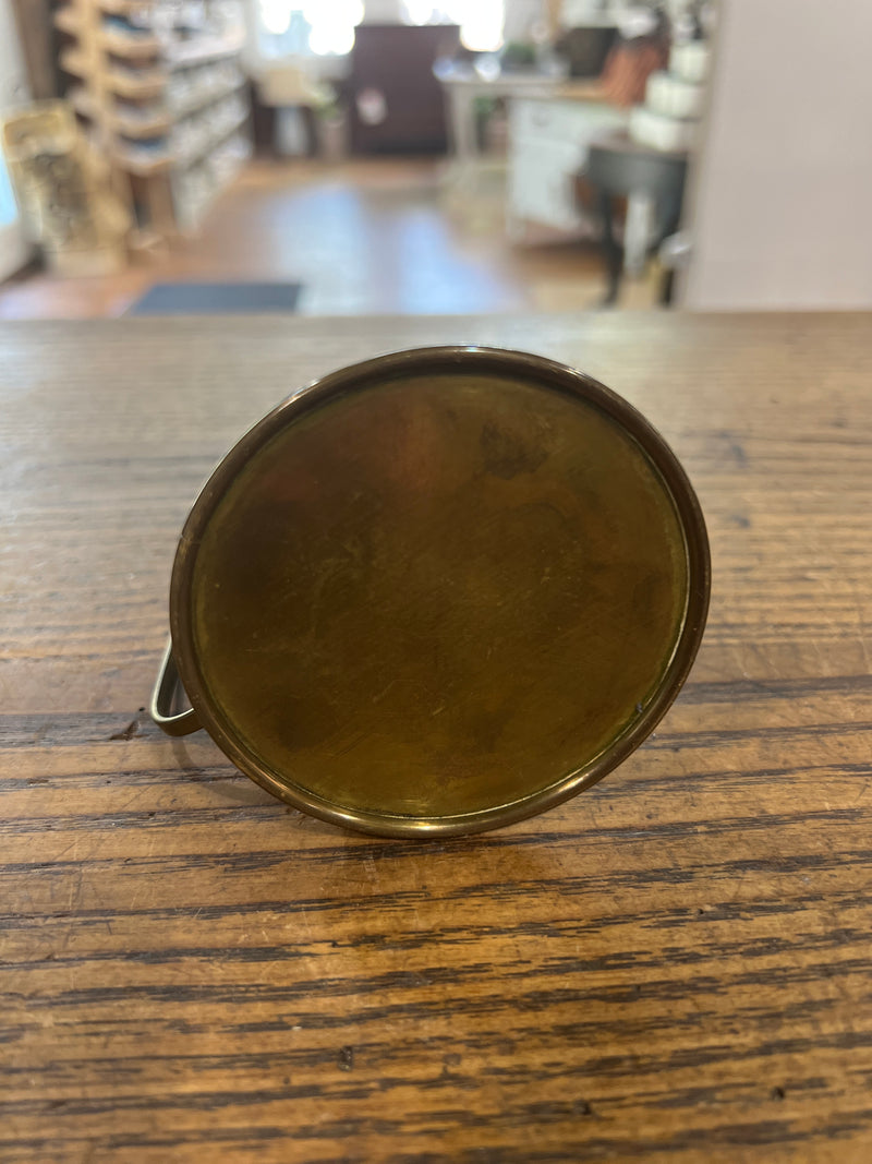 Antique Brass Inkwell with Removable Glass Bowl