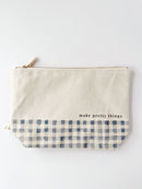 Canvas Zipper Pouch "Make Pretty Things" Gingham