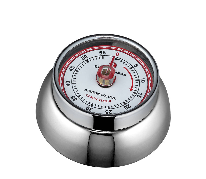 "Retro" Kitchen Timer, Chrome, 2.75"x 1.25"