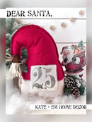 Large Primitive Santa Hat Christmas Home Decor-3 Options : Dark Red/Natural