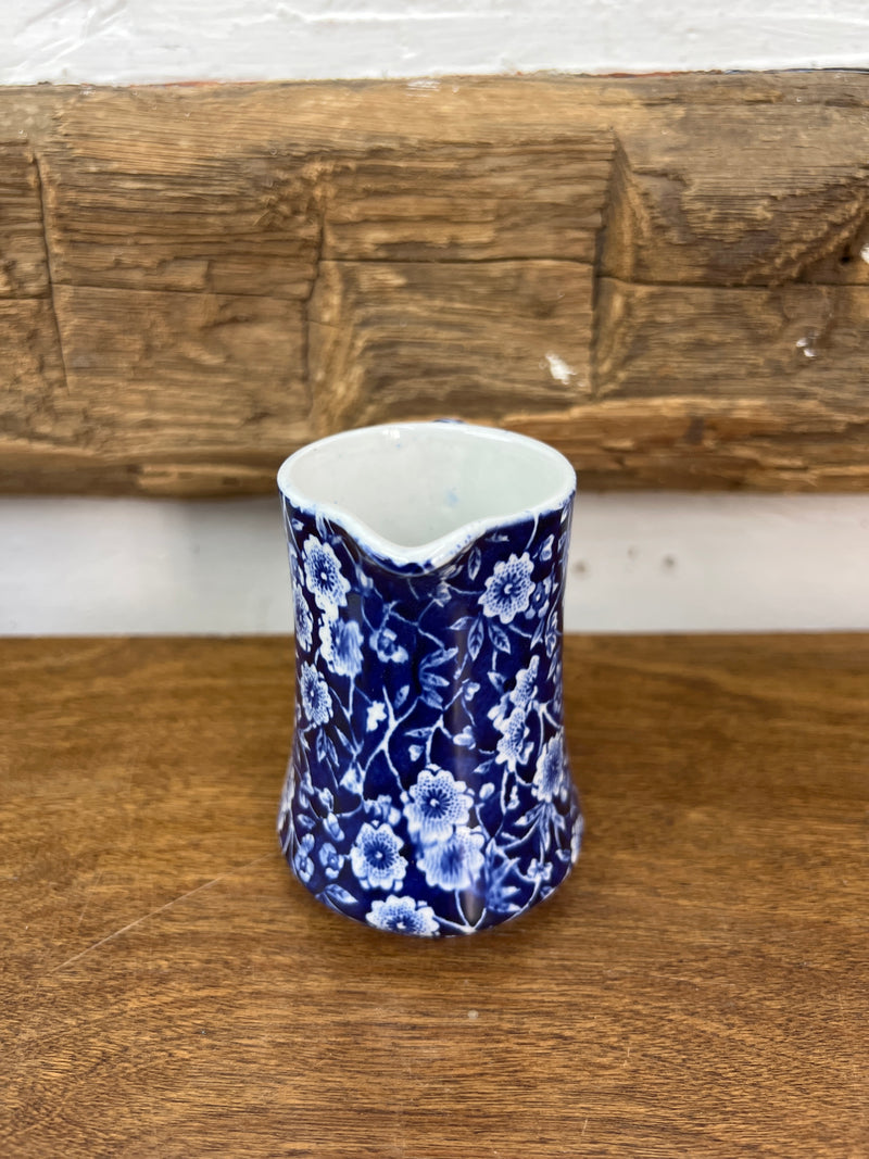 Vintage Crownford Staffordshire Blue Calico Creamer