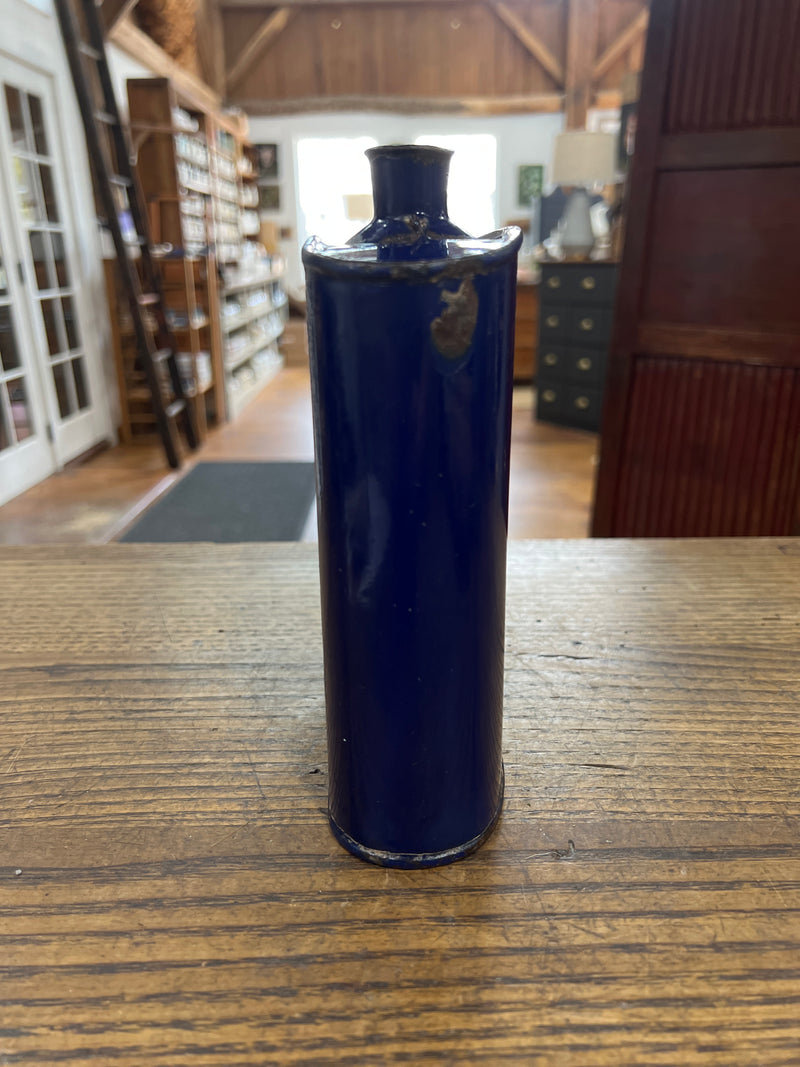 Vintage European Cobalt Blue Enamel Water Canteen