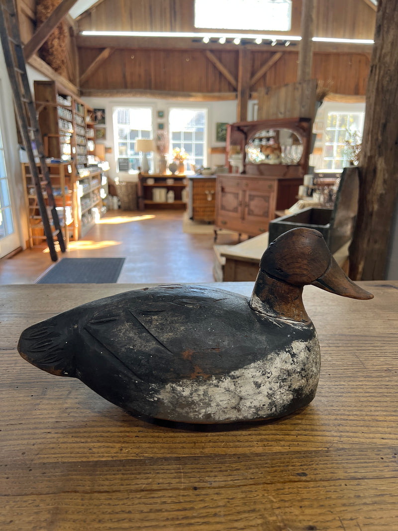 Primitive Hand Carved Working Wooden Duck Decoy