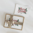 Merry Christmas Holly Art Print: 11" x 14"