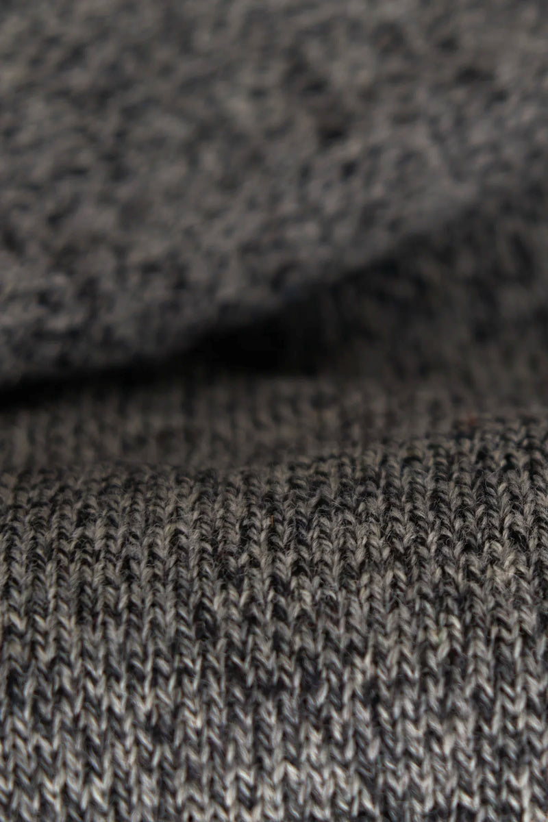 Charcoal Melange Ragg Wool Beanie: One Size