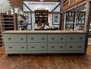 Antique Mercantile Storage/Counter-Eight Drawer Cabinet