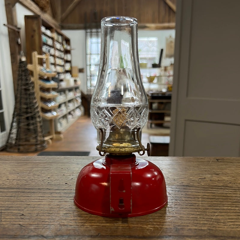Vintage Red Diamond Brand Tin Oil Lamp