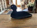 Vintage Hand Painted Silhouette Wood Working Weighted Duck Decoy
