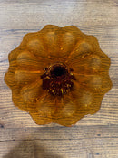 Vintage Amber Glass Pedestal Cake Stand