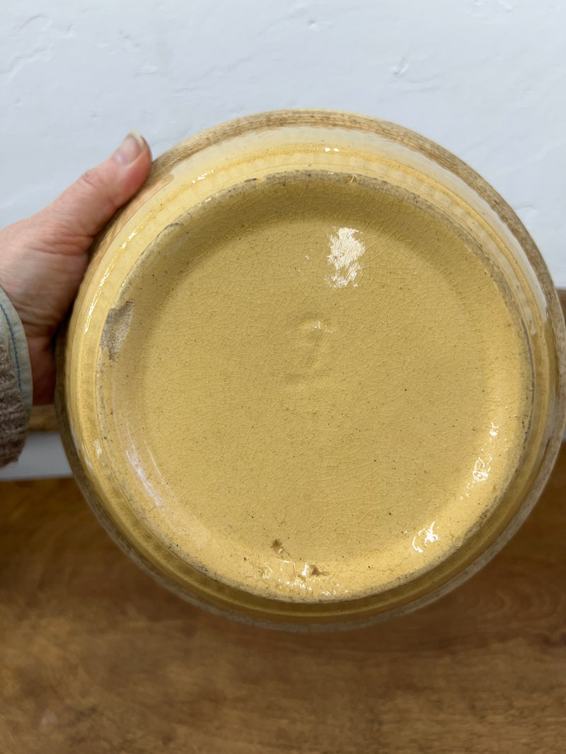 Antique Yellow Ware Mixing 9” Bowl