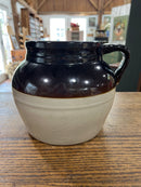 Antique E. Swasey + Co. Portland, ME Four Quart Stoneware Bean Pot
