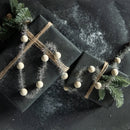 CREAM 1" FLOCKED BALL GARLAND