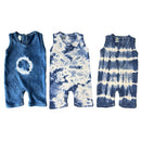 Baby Indigo Shibori Tie Dye Romper: Kanoko 3-6M