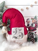 Large Primitive Santa Hat Christmas Home Decor-3 Options : Dark Red/Natural