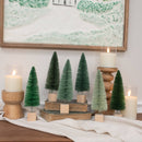 SET/6 - 9" GREEN HUES BOTTLE BRUSH TREES