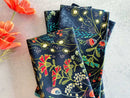 Pretty Peacock Cloth Napkins, Set of Four: 18" Everyday