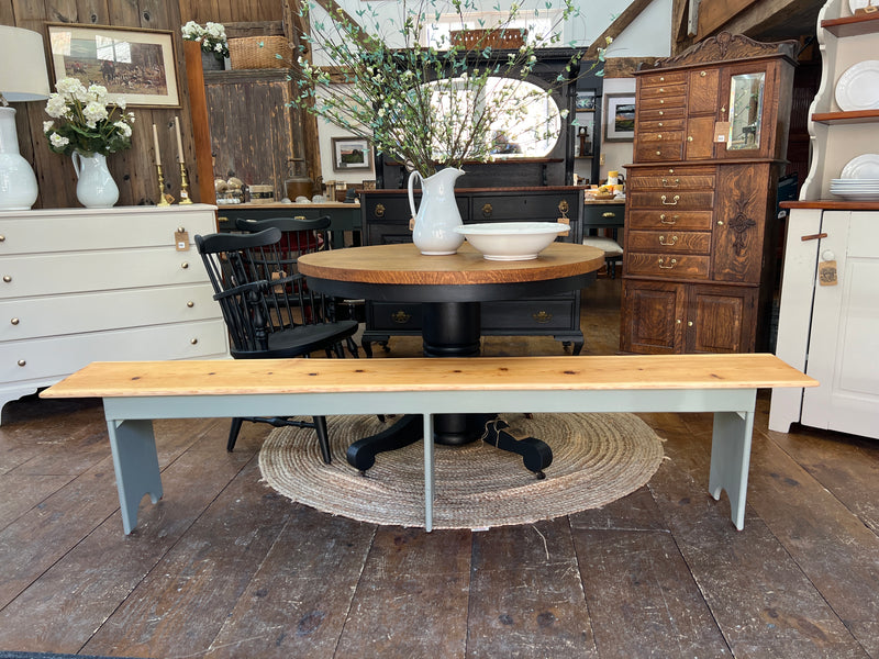 Vintage 7’ Long Waxed Pine Bench