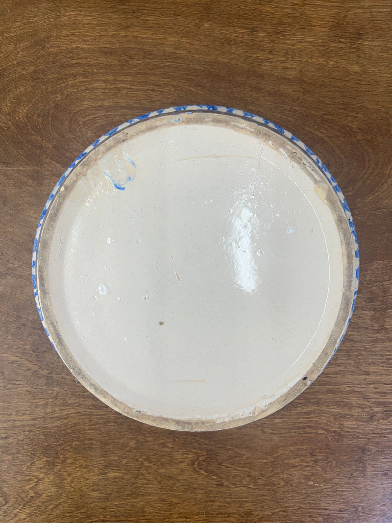 Antique Blue + White Spongeware Cream/Milk Pan