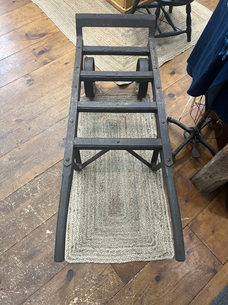 Vintage Railroad Wooden and Cast Iron Hand Truck