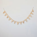 Handmade Wool Felt Pennant Garland w/ Scalloped Edge, Cream Color