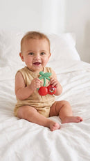 "NEW" Bitzy Shake™ - Silicone Teether with Rattle: Cherries
