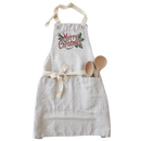 Merry Christmas Holly Apron: Natural