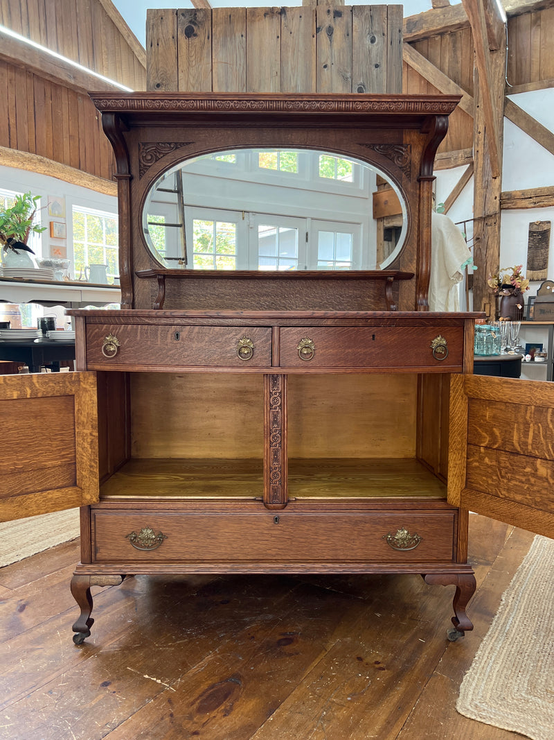 Antique Victorian Buffet/Sideboard with Mirror