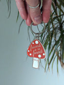Metal enamel keychain / bag charm | friend of the forest mushroom