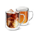 Glass Mug, Double Wall Borosilicate, 17oz Set of 2, Clear