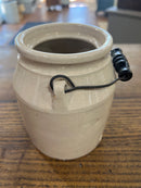 Antique Primitive Stoneware Jar with Wire Bail Handle