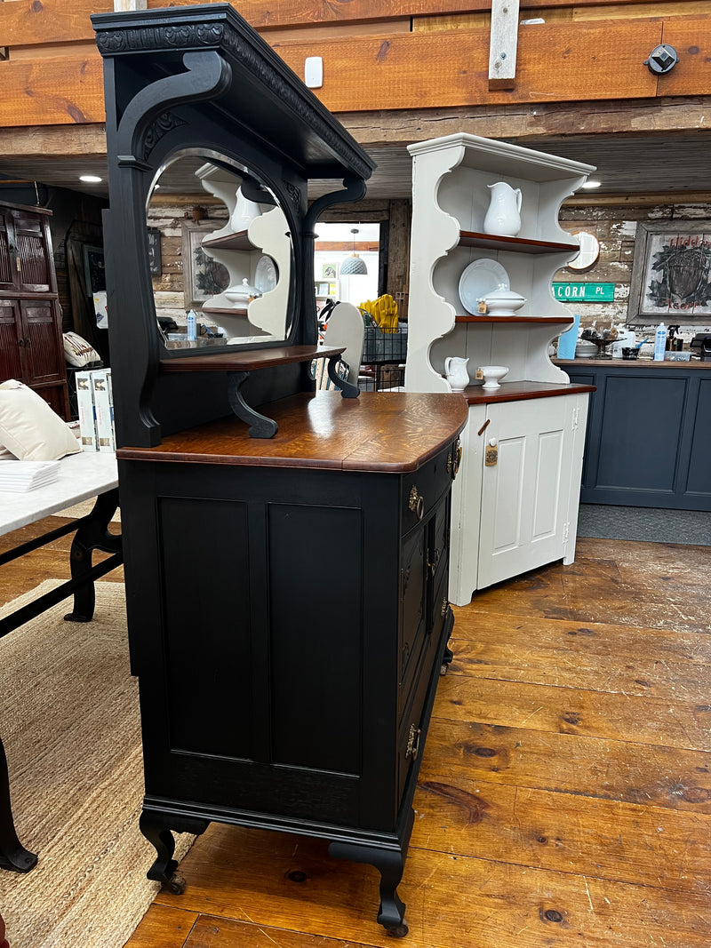 Antique Victorian Buffet/Sideboard with Beveled Mirror