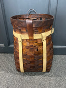 Antique Adirondack Gathering Trapper Woven Basket Backpack