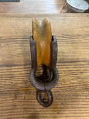 Vintage Cast + Wooden Pulley