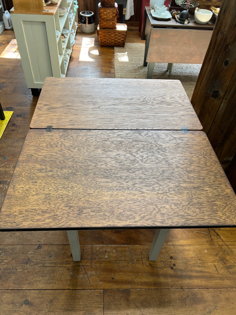 Vintage Enamel Top with Extendable Wooden Top Table