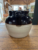 Antique E. Swasey + Co. Portland, ME Four Quart Stoneware Bean Pot