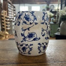 Antique Buffalo Pottery Blue Onion Jar Tea Canister - No Lid