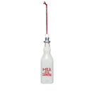 Glass Milk Bottle Ornament "Milk for Santa"