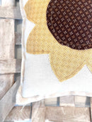 Primitive Farmhouse Fall Sunflower Pillow | Brown